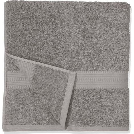 Lot de 2 draps de douche 100 % coton pour salle de bain, résistants à la décoloration, doux et absorbants, 2 Serviette de bain, 70 x 140 cm, gris (1/4)