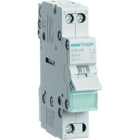 Installationsschalter I-0-II 1P 16A mit Mittelstellung AUS, gemeinsamer Punkt von unten (1/5)