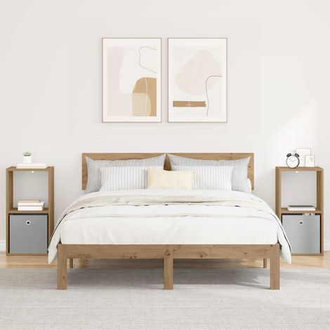 vidaXL Bedside Table 2 pcs Artisan Oak 35 x 32 x 68.5 cm (1/5)