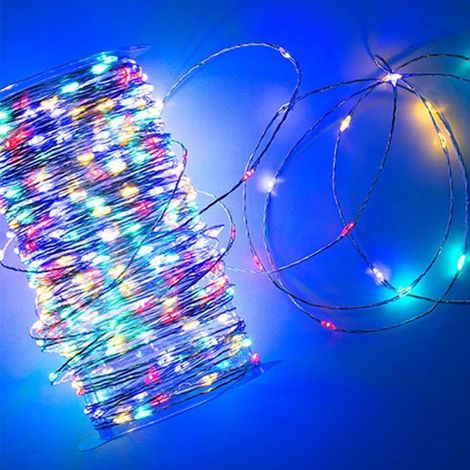 Luci di natale per albero 500 micro led decorazioni esterno multicolor 37mt modellabile catena luminosa addobbi casa giardino (1/5)