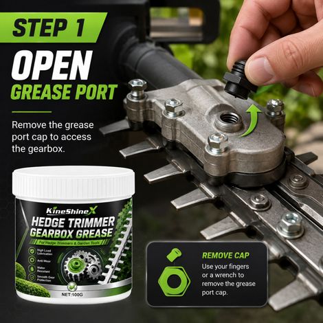 KineShineX hedge trimmer gearbox grease 100g, a high-load lubricating grease specifically for garden tools. (1/5)