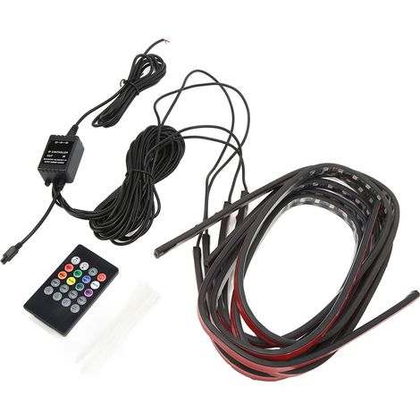 Bande lumineuse LED extérieure automobile avec 7 couleurs et 6 modes de clignotement, grille de pare-chocs étanche IP68 et éclairage d'ambiance inférieur. (1/5)