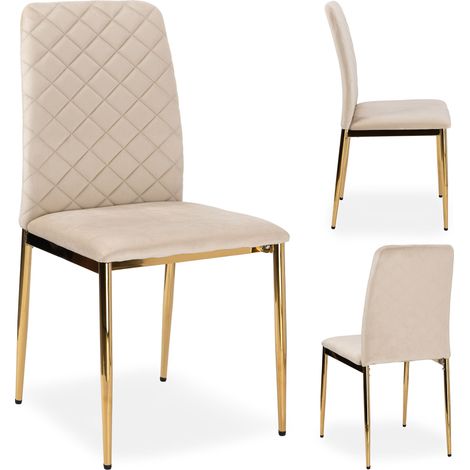 MAVERIK Samtstuhl in Gold-Beige-Polsterung