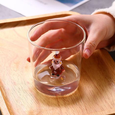 Verre En Verre - Arbre De Noël - Pour Eau Lait Café - Décoration De Table De Fêtes - 1 Pièce (1/5)