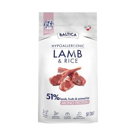 BALTICA NUTRACEUTIC Hypoallergenic Lamb & Rice M 3kg (1/2)