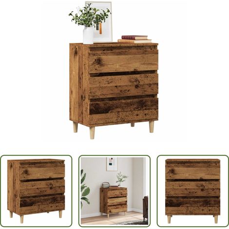 Holzwerkstoff - Sideboard Altholz-Optik 60x35x70 cm Holzwerkstoff (1/5)