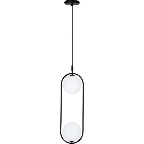 Lampada a sospensione Candellux Cordel 2xG9 nero/bianco (1/5)