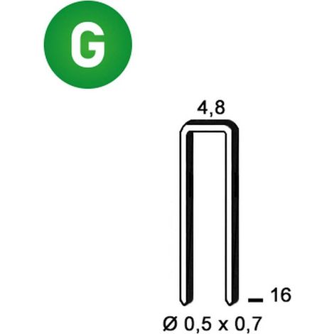 14 000 Agrafes Galvanisées U-16 - 4.8x16x0.5x0.7 mm - D-Work