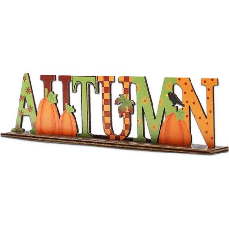 Panneaux de Thanksgiving, décorations automnales en bois, centres de table de Thanksgiving, citrouille, lettres décoratives d'automne, décorations pour la fête d'automne (1/5)