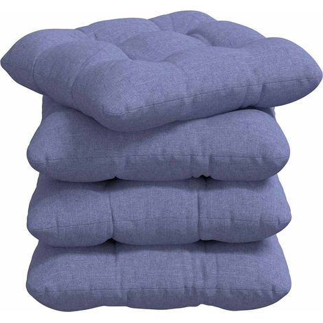 Seat Cushions 4 pcs Jeans Blue 45 x 45 x 12 cm Fabric vidaXL