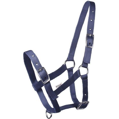 1 Licol Poulain Réglable Nylon Bleu Foncé Imprimé Équitation (1/5)