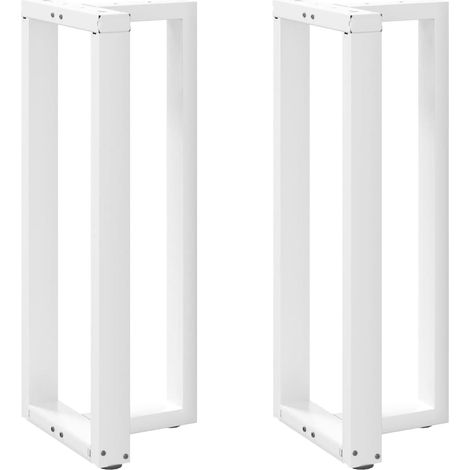 Bartischbeine T-Form 2 Stk. Weiß 40x35x(100-101) cm Stahl