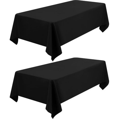 2er Set Tischdecke Schwarz 153x260 cm, Rechteckig, Polyester, Pflegeleicht