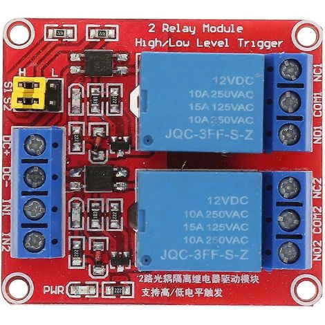 2-Kanal-Relaismodul mit Optokoppler-Isolation, High- und Low-Pegel-Triggermodul (12 V)