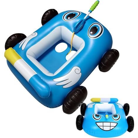 Bouée gonflable pour enfants avec pistolet à eau, jouet de piscine d'été pour garçons et filles, bouée gonflable bleue pour enfants.