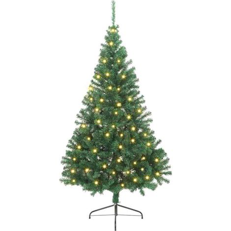 Sapin de Noël，Arbre de Noël artificiel pré-éclairé Vert 240 cm PVC CFW69179 (1/5)