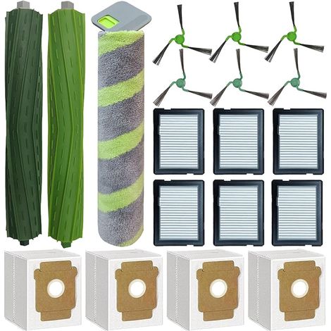 Lot de 19 accessoires pour aspirateur robot iRobot Roomba Max 705 Combo/706 Combo/Max 700 Series, 2 brosses principales, 1 balai à rouleau, 6 filtres, 6 brosses latérales, 4 sacs à (1/5)