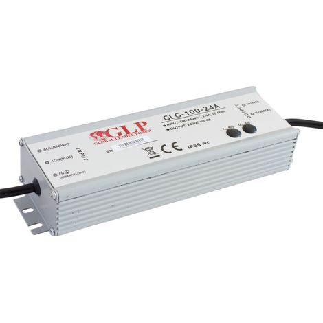 GLG-100-24A: Alimentatore switching PFC 100W, IP65, 24V/4A