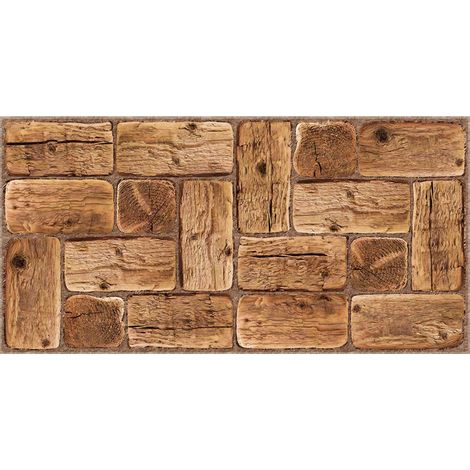 Pannelli 3D Rivestimento a parete in PVC effetto PATCHWORK DI LEGNO Realistici e isolanti.