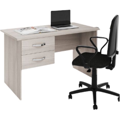 Scrivania ufficio olmo con due cassetti. Scrivanie porta (1/4)