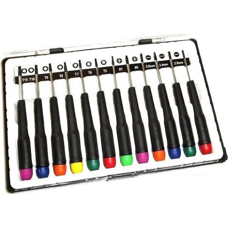 Trade Shop - Juego De 12 Destornilladores Torx Para Teléfono Móvil Relojes Puntas De Precisión - (1/2)