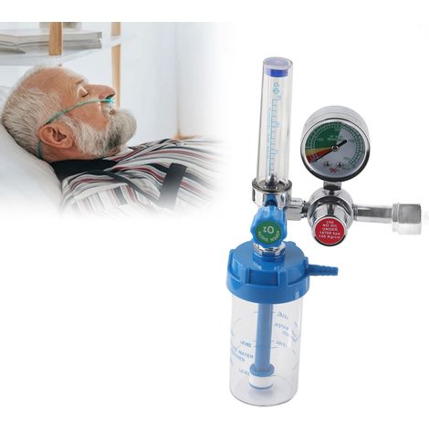 Manomètre à oxygène avec détendeur pour inhalateur d'oxygène à bouée, fileté femelle CGA540, pour soins médicaux à domicile et urgences (1/5)