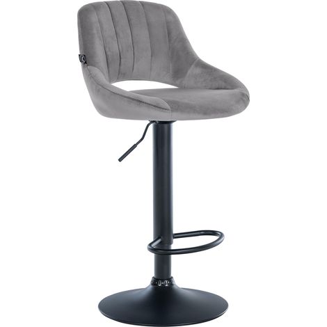 Barhocker Milet Samt dunkelgrau schwarz (1/5)