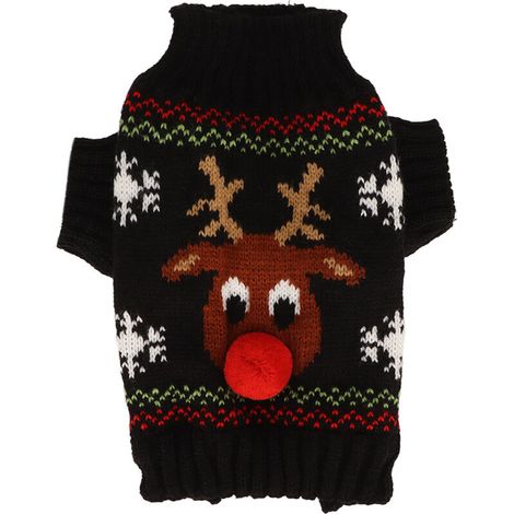 Pulls de neige pour chien, épais, nouvel an, nol, vacances, pour petits et moyens chiens, XS, noir (1/5)