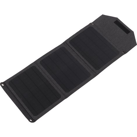 Panneau solaire portable 18 W, chargeur pliable en silicium monocristallin à triple pliage, double port USB-C CC (1/5)