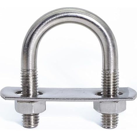M8 Boulons en U 22mm Innenbreite Bride de Fixation Ronds U Bolts avec Écrou Plaques Rondelle Convient pour la fixation de tuyaux M8 x 22mm (1/5)