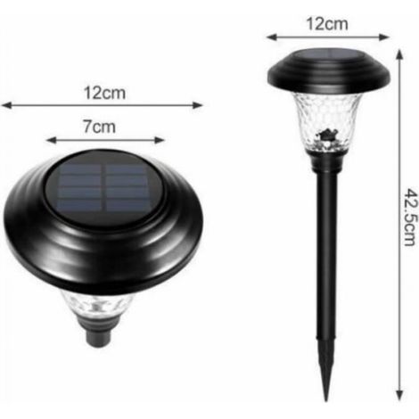 Lot de 4 Lampe de Solaire pour Jardin 12x12x42cm - Lumière Diffusée Décoration de Chemin Allée Terrasse Pelouse Paysage (1/4)