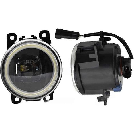 Kompatibel mit Range Rover Sport L322 (2005–2013) und Discovery 4 (2009–2016): LED-Nebelscheinwerfer mit Angel Eyes (Farbe: 9 LEDs – Angel Eyes – Linse – Angel Eyes)
