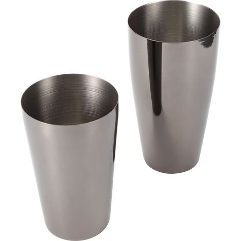 Cocktailshaker-Set aus Edelstahl 304, Wein- und Getränkemixer, Barzubehör für Partys und Bars, schwarz, 800/600 ml (1/5)