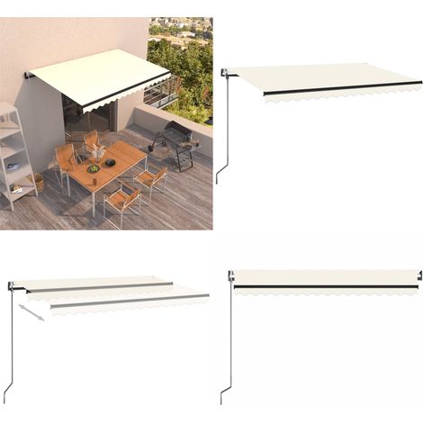 Markise Automatisch Einziehbar 450x350 cm Creme - Markise - Sonnenschutz - Gartenmöbel - Terrassenüberdachung - Alu-Markise - Home & Living (1/5)