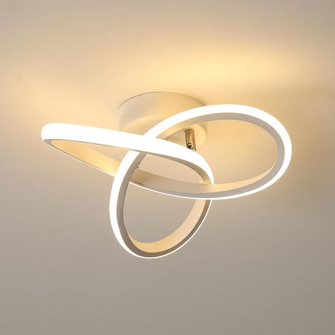 Plafonnier LED moderne, 20 W, 2 500 lm, blanc, pour chambre à coucher, cuisine, balcon, salon, couloir, lumière blanche chaude 3 000 K, diamètre 26 cm [Classe énergétique E] (1/5)