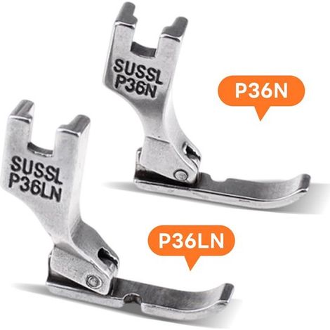 8 piezas,Prensatelas de acero de una sola cara para máquina de coser plana,Medio prensatelas para máquina de coser P36N/P36LN,Plateado (1/4)