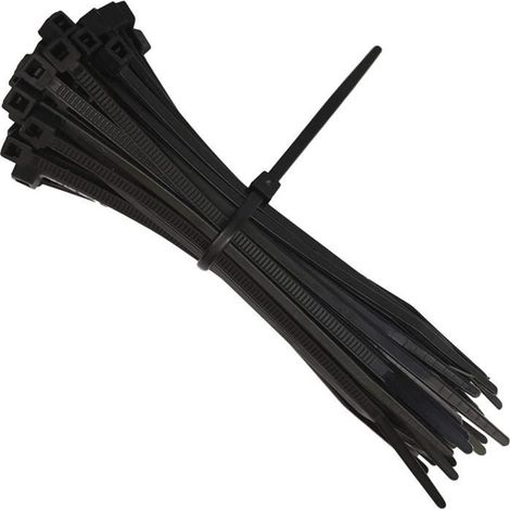 Collier de Serrage 200 mm x2.5 mm, Attache Câble, Serre Câbles Nylon, Colliers Serre-Cable 200mm, Noir, Lot de500 Pièce (1/4)