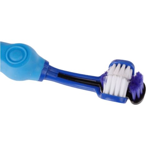 Lot de 2 brosses à dents 3 faces pour chiens et chats, pour une haleine fraîche et un nettoyage efficace de la bouche. (1/5)