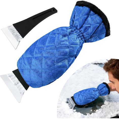 Grattoir à Glace avec Gant, Grattoir Glace Voiture avec Gant, Grattoir Vitre Voiture avec Gant, Grattoir Pare Brise Voiture, Polaire Ultra Douce, Imperméable Chaude, pour Pare-Brise (1/5)