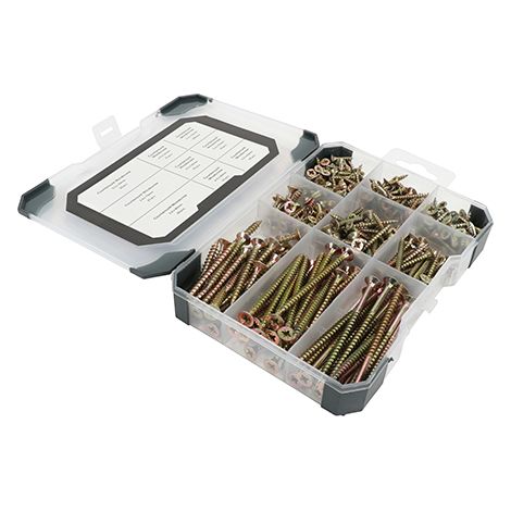 TIMCO Countersunk Gold Woodscrews Mixed Tray - 340pcs