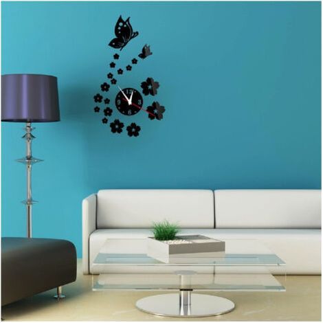 Mirror Mur Adésives 3d Reugle Motif Papillon Fleur Sommeil Décoration (1/2)