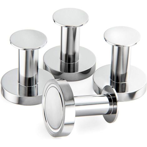 Appendiabiti magnetico argentato per appendere cappotti e borse, 4 ganci da parete estremamente resistenti, attaccapanni per porta con raro magnete in metallo al neodimio, ganci per porta del frigorif (1/4)