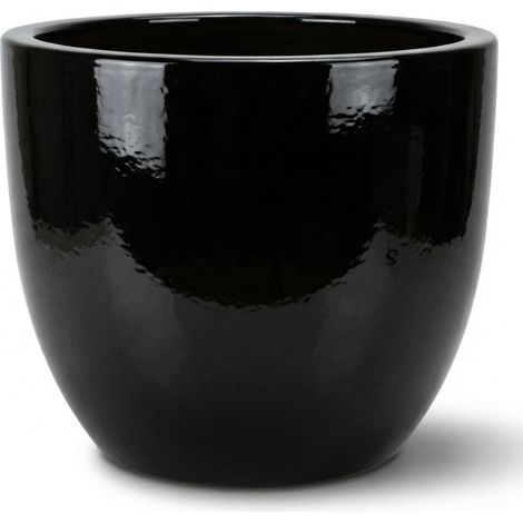 Provencelia Pflanzkübel Lancelot Ø57 cm Höhe 50 cm frostbeständig, keramisch, handgefertigt, Schwarz (1/5)