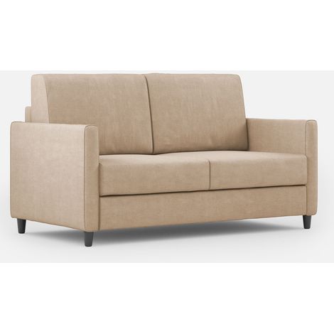 Canapé droit moderne italien tissu beige Korane - 3 tailles 138 cm-Taille 138 cm (1/5)