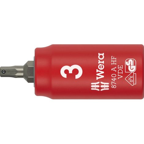 Vaso de punta 8740 A VDE HF 1/4 pulgadas SW 3mm L.45mm WERA (1/5)