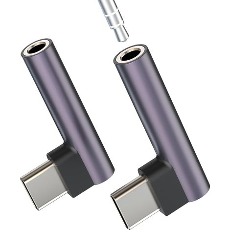Adaptateur USB C Jack vers 3.5mm pour 17 16 15 Pro Max Compatible avec Galaxy S26 Ecouteur Prise Cable Casque (Lot de 2) pour Audio Filaire Aux Type C et DAC pour iPad Auxiliaire (1/5)