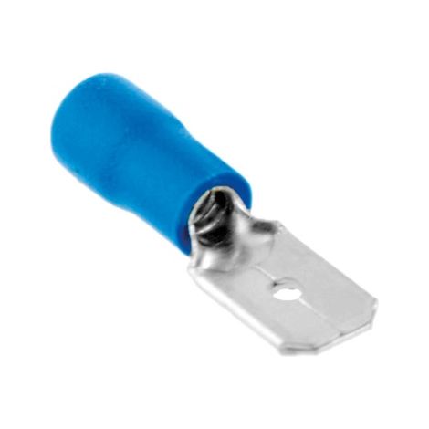 Terminal aislado enchufable macho plano 4,75/2,5mm Azul 50 uds