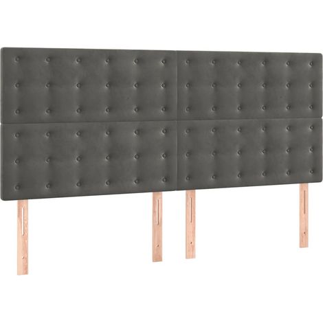 Maison Exclusive - Čelo postele tmavě šedé 180x5x118/128 cm sametové (1/5)