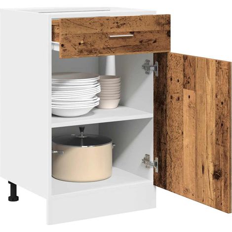 Schubunterschrank Lyon Altholz-Optik 50x46x81,5 cm Holzwerkstoff (1/5)