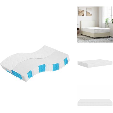 Matelas à ressorts ensachés dureté moyenne 140x200 cm - Matelas À Ressorts Ensachés - Matelas Confortable - Matelas Double - Matelas Blanc - Matelas Livraison Rapide (1/5)